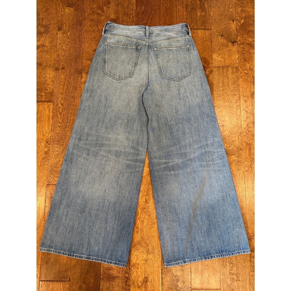 J.Crew High Rise Super Wide Leg Jeans Women Size 31 Blue Denim Sold Out Retro - Picture 3 of 13
